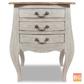 Solid Wood Bedside Cabinet with Doors and Drawers