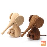 Handicraft Elephant Wooden Animal Doll - Smooth Surface