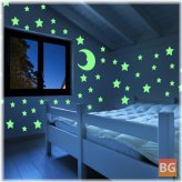 3D Luminous Stars Moon Sticker for Children's Bedroom Dormitory Decoration
