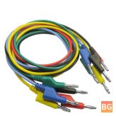 5-Pack Banana Plug Test Cables - 1M Length, 4mm Diameter, 5 Colors