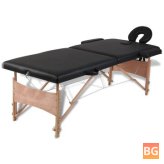 Tummy massage table with two zones