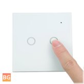 2-Gang Smart WiFi Light Switch with EU Remote Control