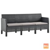 3-seater Sofa with Cushions - Anthracite