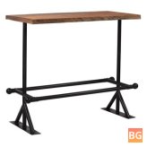 Dark Brown Bar Table with reclaimed wood legs and arms