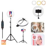 LED Ring Light for Studio Fill Light - Dimmable Lamp Tripod Stand - Phone Clip