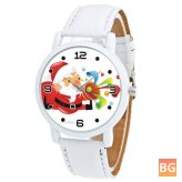 Christmas Watch with Santa Claus Blowing Nose Pattern