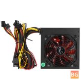 1000W ATX Power Supply with PFC and Quiet Fan in Red Color