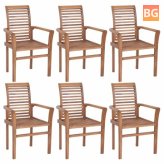 6-Piece Dining Chairs with Solid Wood