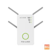 Pixlink 1200Mbps Wireless Repeater - Dual Band WiFi Signal Booster Gigabit Repeater Signal Amplifier