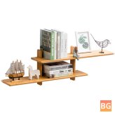 Home Office Wall Mounted Storage Rack with Bookshelf and Floating Holder