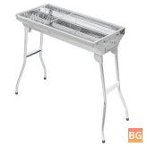 Portable BBQ Grill with Steel Charcoal and Wood Burning Cart