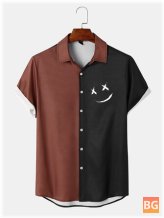 Short Sleeve T-Shirts with Men's Smile Face Print