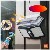 360LED Solar Security Wall Lamp with Human Sensor and Remote Control