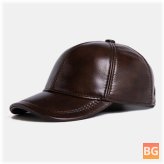 Cowhide Leather Baseball Cap for Elderly Father