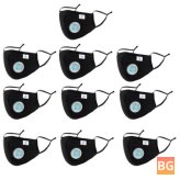 10 PCS Full-face Protective Mask with Breathing Valve - Black