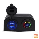 Car Charger with Voltage Meter and Color Screen