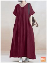 Casual Vintage Pleat Dress