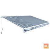 Manual Awning for 450 cm blue/white