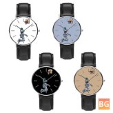 Cartoon Astronaut Watch with PU Leather Strap and Quartz Movement