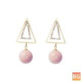 Gold Earrings for Women - Triangle Earrings with Pearls