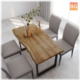 Dining Table - IRREGULAR CUTTING BOARD - IRON - Table leg - Solid - Acacia Wood - Tabletopp - 55.1