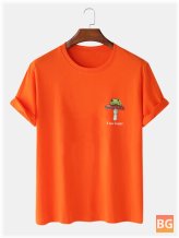 T-Shirts for Men - Men's Frog Mushroom Chest Print