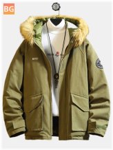 Big Fur Hooded Loose Solid Color Coats for Men