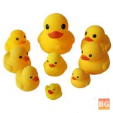 9-Piece Yellow Duck Bath Toy Set for Parent-Child Play and Soothing Baby Bath Time