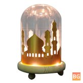 Mosque Night Light with Glass Cover - Wooden Base