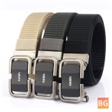 125CM Tactical Nylon Belt with Automatic Buckle for Men's Outdoor Use