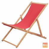 Beach Chair with Fabric and Wooden Frame