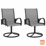 Chairs with Swivel Arms and Gray Fabric