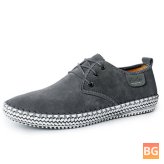 Suede Lace-Up Flats for Men - 6.5-12