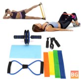 Home Gym Fitness Set with Resistance Band, Wheel, and Jump Rope