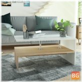 Chipboard Coffee Table with Oak and White Theme