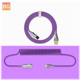 2.2m Mechanical Keyboard Cable - Type-C USB Aviation Connector Spring Wire Desktop Computer Plug