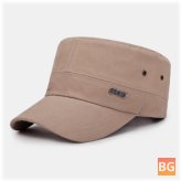 Sunscreen Hat with Metal Letter Label and Short brim - Military