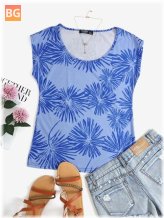 Short Sleeve T-Shirt with Flower Print