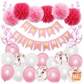 Happy Birthday Banner Balloons Background