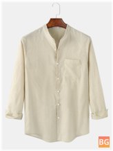 Mens Shirts with Pocket - Solid Color