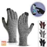 Touch Screen Gloves for Men - Warm, Short, Plush Lining