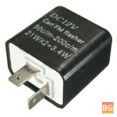 12V 2-PIN Turn Signal Flasher - Blink Speed Adjustable Relay