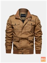 Zippered Front Pocket for Men's Cargo Jacket