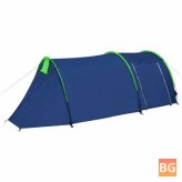Waterproof Tunnel Tent for Camping, Hiking, and Travel (2-4 Person Capacity) with Fibreglass Poles - Blue/Green