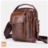 Bullcaptain Men's Business Messenger Bag with Mini Shoulder Bag