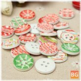 Baby Sewing Buttons with Wooden Stem - 100PCS