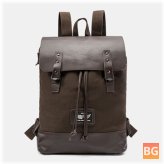 Large Capacity Faux Leather Backpack - Men