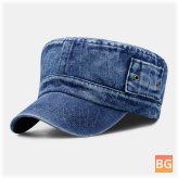 Washed Denim Casual Outdoor Breathable Flat Hat - Peaked Cap