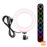 6.2 Inch Dimmable RGB LED Ring Light - 10 Modes - 8 Colors - for Youtube Live Broadcast VloggingSelfie