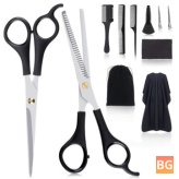 Hairdressing Set with Hair Cutting Scissors, Hair Comb, and Cape
